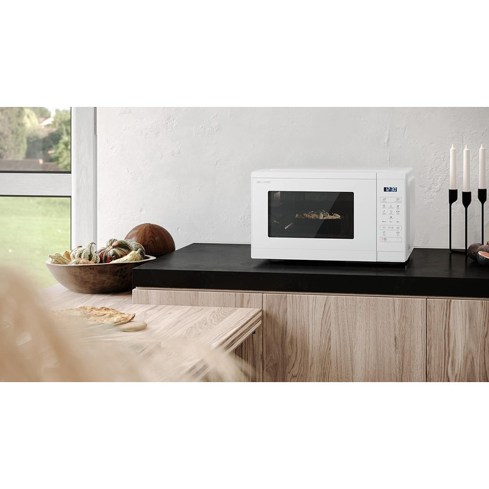 Мікрохвильова піч SHARP YC-MS252AE-C, 900 Вт, 11 режимів, функція розморожування, 47,2×28×34,5 см, кристал