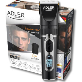 Машинка для стрижки волосся ADLER AD2837 з тримером для бороди, акумулятор 2000 мАг, набір для чоловіків і перукарів