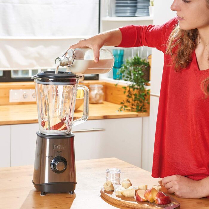 Блендер стаціонарний Black+Decker BXJB800E, 800 Вт, 1,5 л, нержавіюча сталь, сірий