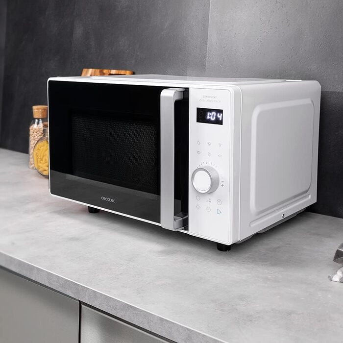 Мікрохвильова піч Cecotec GrandHeat 2500 Flatbed Touch White 800 Вт, 25 л - сенсорне управління, 8 програм, таймер