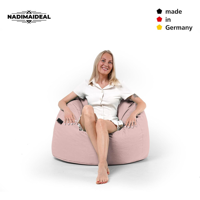 Мішок для сидіння Sitzsack Tropfenform Kastanie рожевий, XL (77 см) – для дітей та дорослих, EPS наповнювач, для дому та вулиці, геймерський пуф