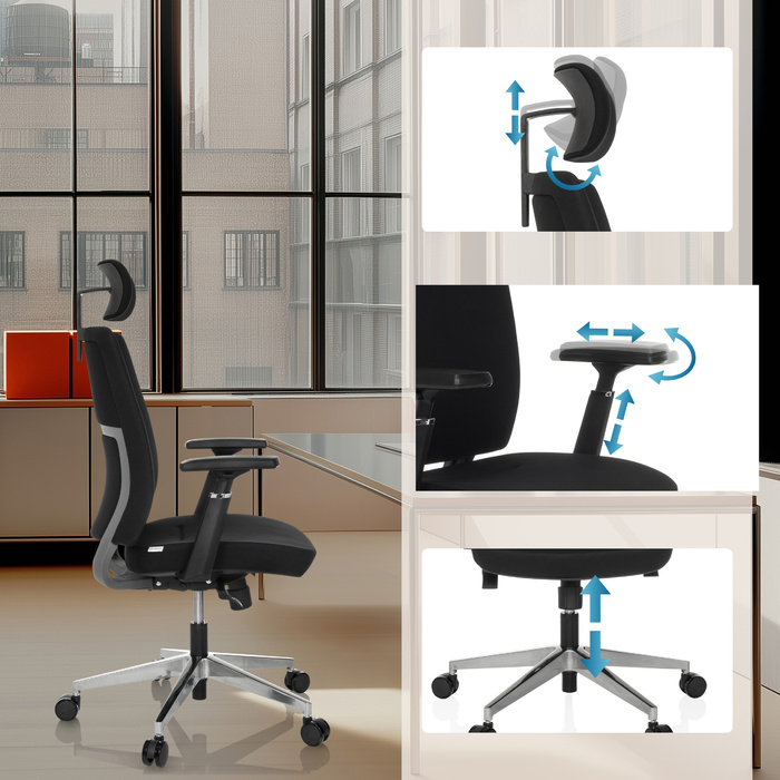 Офісне крісло / поворотне крісло CAPTIVO PRO тканина чорний hjh OFFICE