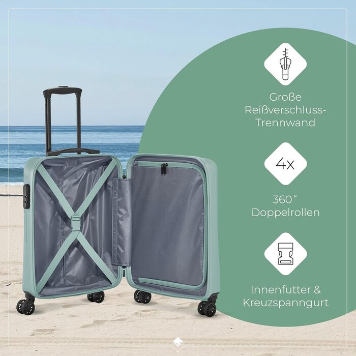 Дорожня валіза Travelite Bali 34 л, ABS, жорсткий корпус, 4 колеса, ручна поклажа, 55 см, відповідає IATA
