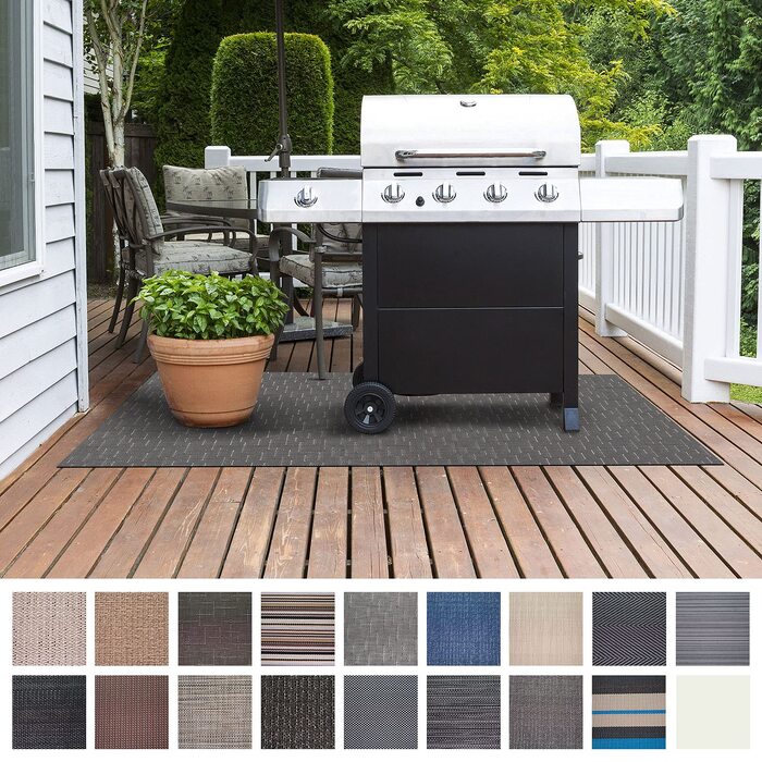 Захисний килимок для гриля Floordirekt Grillmatte Siena 90x180 см для газових та вугільних грилів - захист від жиру, бруду, для саду та тераси