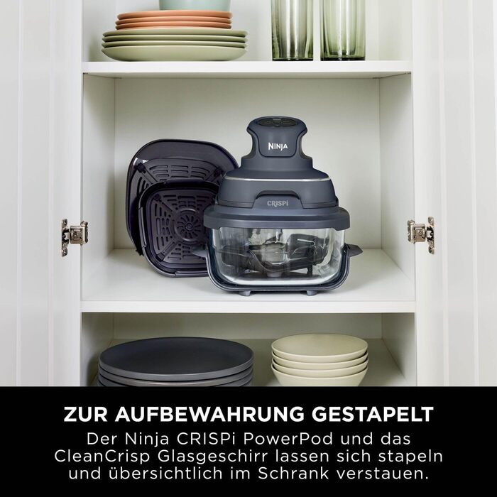 Ninja CRISPi Airfryer 3.8л, 4-в-1: фритюрниця, гриль, підігрів, Recrisp, сірий, 1700W, FN101EUSTGD