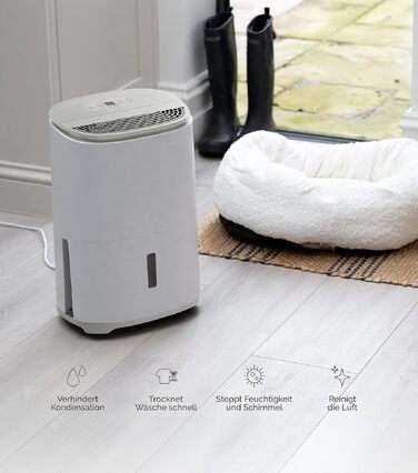 Meaco MeacoDry Arete® Two 25L: Повітряний осушувач та очищувач з HEPA-фільтром H13, Wi-Fi, інтелектуальні режими (Pebble Grey)