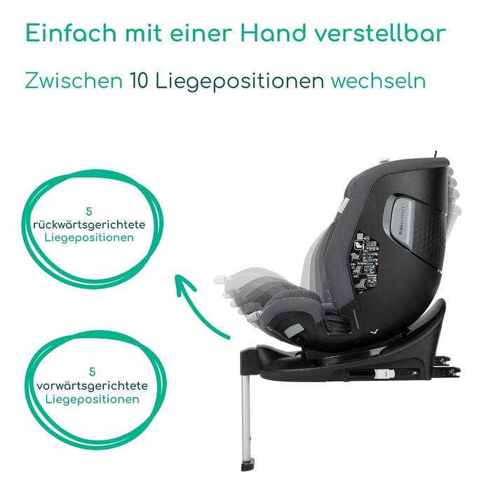 Дитяче автокрісло Bebeconfort 360 i-Size RevolveFix Max 360, поворотне, 40–150 см, Element Graphite
