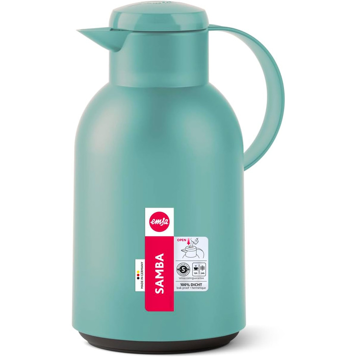 Термос Emsa Samba 1,5 л з ізоляцією Quick Press - 12 год гарячим, 24 год холодним
