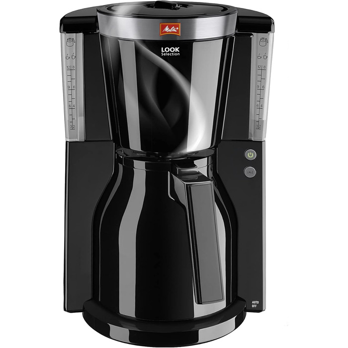 Кавоварка фільтраційна Melitta LOOK IV Therm Selection, 1.2 л, пластик, чорна, набір з термокухлем, преміум якість