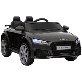 Електромобіль Kinder Audi з пультом дистанційного керування 2.4G, музикою, звуком клаксона, LED-підсвічуванням, USB-роз'ємом, для дітей 3-5 років, чорного кольору.