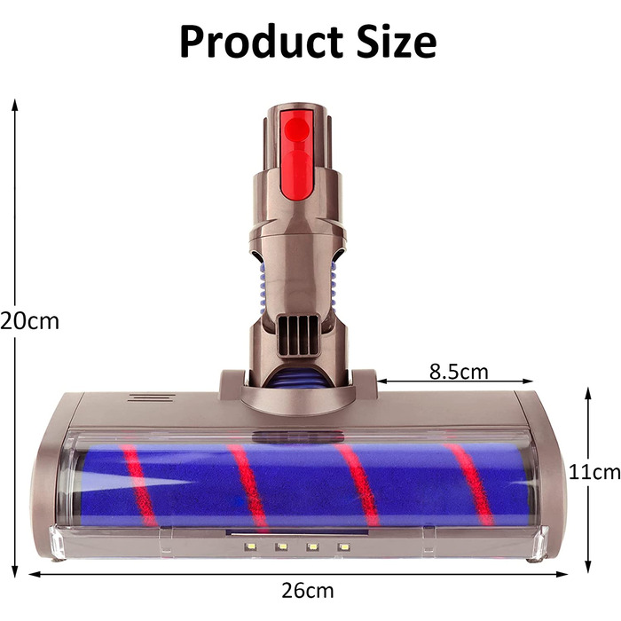 М'яка роликова турбощітка AINUO для Dyson V7/V8/V10/V11/V15/SV10/SV11, насадка для акумуляторного пилососа