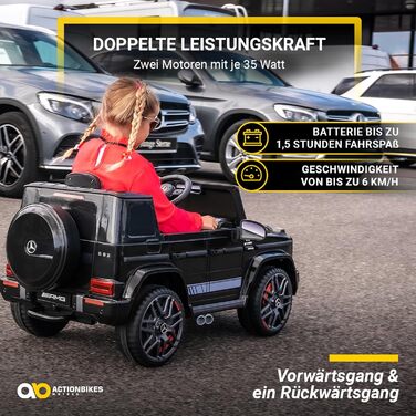 Дитячий електромобіль Mercedes AMG G63 Actionbikes, ліцензія, 2,4 ГГц пульт, електроавто для дітей від 3 років, білий/чорний