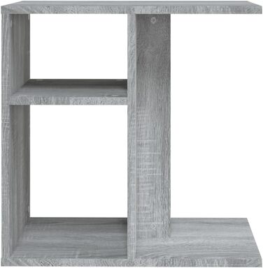 Журнальний стіл vidaXL сірий Sonoma 50x30x50 см, деревостружкова плита, відкриті полиці, для вітальні, приставний, консольний, кавовий стіл
