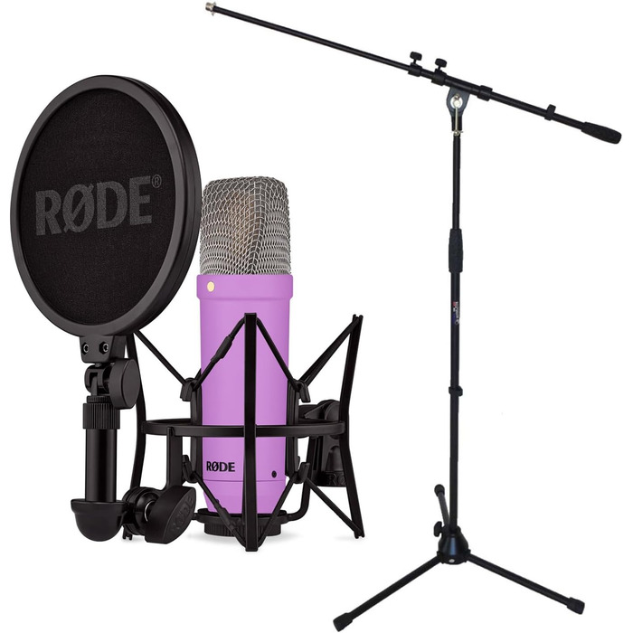Студійний мікрофон Rode NT1 Signature Purple (фіолетовий) з мікрофонною стійкою keepdrum
