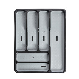 Органайзер для столових приборів Addis Premium Soft Touch, 3-секційний, біло-сірий, пластиковий лоток для кухні