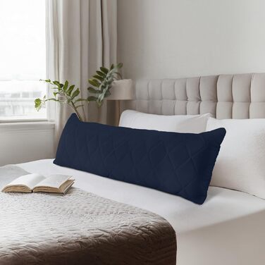 Подушка для вагітних та сну Utopia Bedding, стебана подушка-подушка для сну на боці, м'який поліестер (40x145 см, темно-синій)