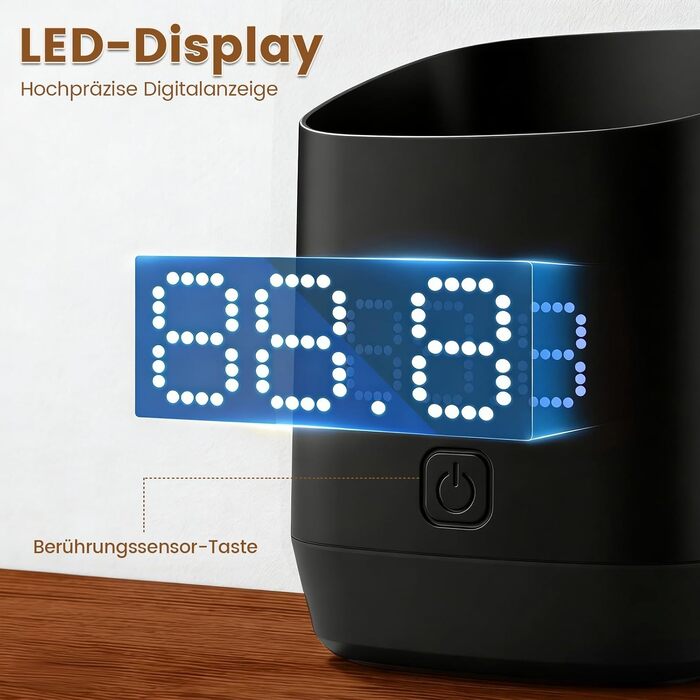 Ваги для кави Kaffeewaage 500г/0,1г, цифрові, з LED-дисплеєм, USB-C, IPX4, для еспресо, пуроверу та кавових зерен