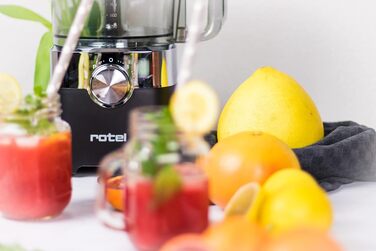 Кухонний комбайн Rotel 1436550, мультифункціональний, електричний подрібнювач, міксер, терка, цитрус-прес, нержавіюча сталь, пластик, чорний, 38,5x24,6x11,9 см