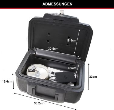 Вогне- та водонепроникна сейф-коробка MASTER LOCK H0100EURHRO з ключем, 5 л, для документів, прикрас, електроніки