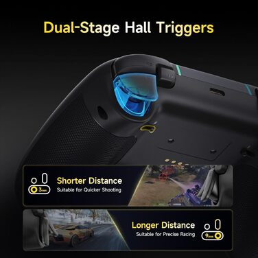 Бездротовий ігровий контролер EasySMX X05PRO для PC, Nintendo Switch, Android, iOS — Hall Joysticks, тихі кнопки, 2-рівневі тригери, 1000mAh, чорний