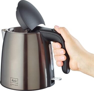 Електрочайник MELITTA Prime Aqua Mini, 1.0 л, 2200 Вт, нержавіюча сталь, металевий сірий