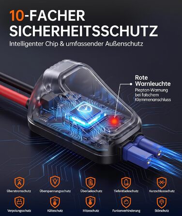 Бустер для автомобіля Starthilfe Powerbank 6000A — Пусковий пристрій для всіх типів авто, чорно-сірий