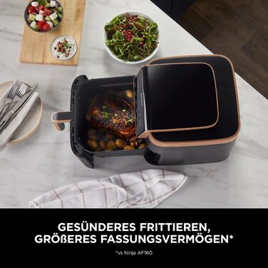 Фритюрниця повітряна Ninja Foodi FlexDrawer AF500EUCP, 6.2L, 7-в-1, чорно-мідна