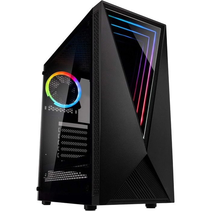 Корпус для ПК KOLINK Void RGB Midi Tower з гартованим склом, ігровий комп'ютерний корпус з підсвічуванням, вентилятор у комплекті