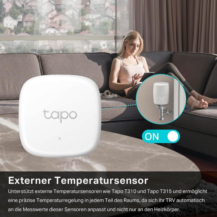 Комплект TP-Link Kasa Smart: розумний термостат для радіатора KE100 KIT та смарт-датчик температури та вологості Tapo T310
