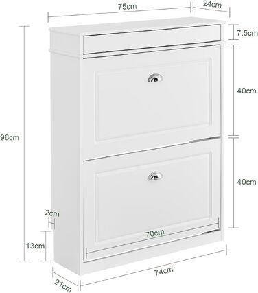 Шафа для взуття SoBuy з шухлядою та гачками, 8 пар, блакитна, MDF, 54x24x82 см – FSR78-B