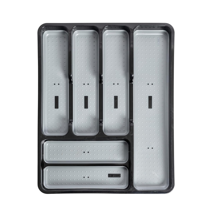 Органайзер для столових приборів Addis Premium Soft Touch, 3-секційний, біло-сірий, пластиковий лоток для кухні