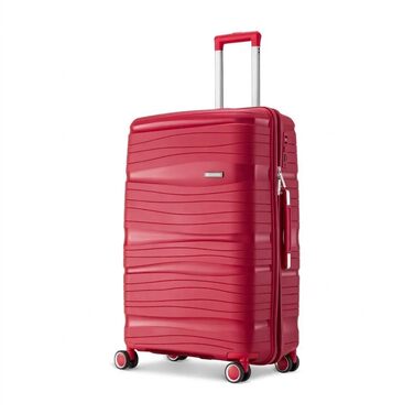 Валіза Travel One Hartschalen – набір дорожніх валіз 32/60/98 л, кодовий замок, колеса 360° (Червона, 68 л)