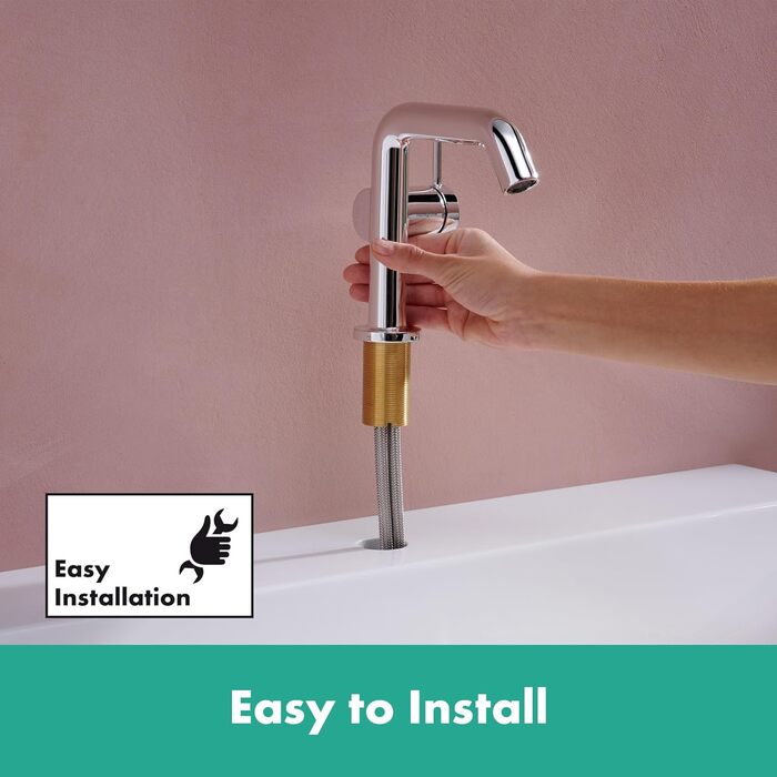 Змішувач для ванної кімнати Hansgrohe Tecturis S Fine з Push-Open, CoolStart, EcoSmart+ та виливом 110 мм, хром