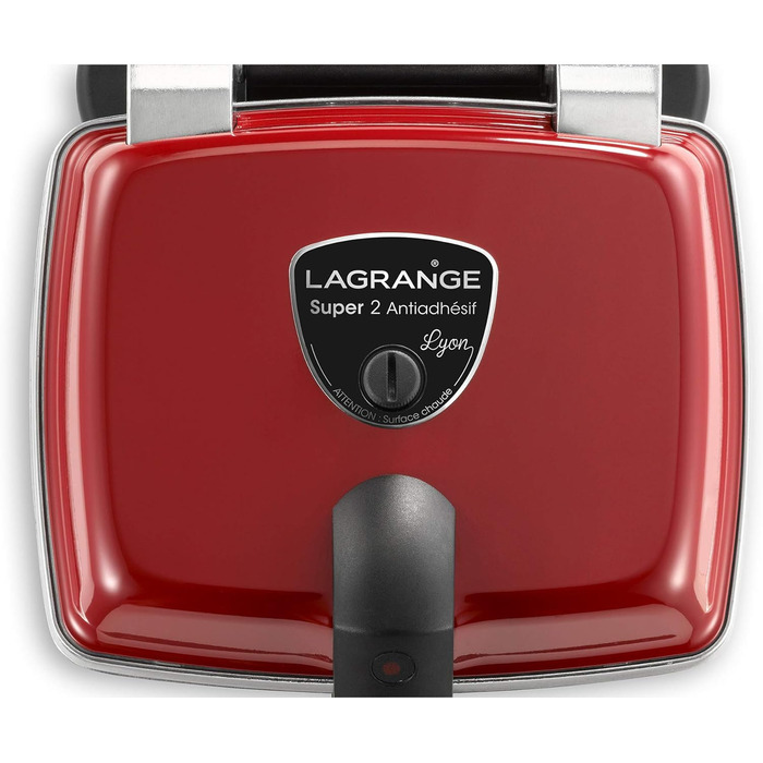Вафельниця LAGRANGE Super 2 антипригарна червона, змінні пластини для вафель і сендвічів