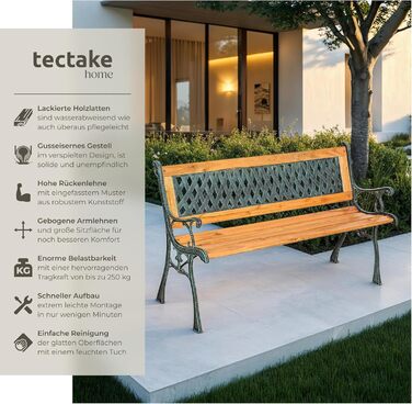 Гарна лавка для саду Tectake® на 2 особи, з дерева, у стилі кантрі. Ідеально підходить для зимового саду, балкону або саду. Розміри: 119,5 x 62 x 83 см (модель 'Michaela')