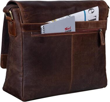 Шкіряна сумка для ноутбука LEABAGS Oxford 15 дюймів з натуральної шкіри для чоловіків та жінок, колір Cow Saddle Horse