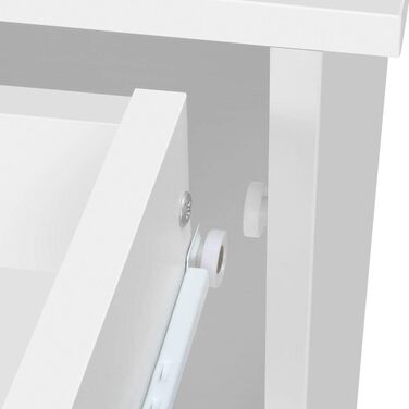 Стіл для комп'ютера Yaheetech 112x82x50 см, білий, з висувною шухлядою та 2 полицями з МДФ, офісний письмовий стіл