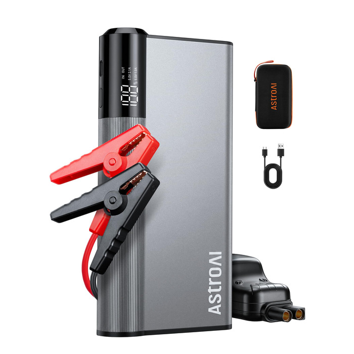 Бустерний пускач AstroAI Powerbank 8000A для автомобіля та мотоцикла, помаранчевий