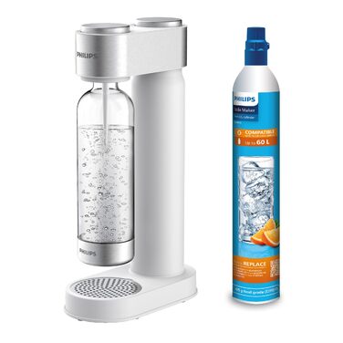 Сифон для газування води Philips GoZero ADD4902BK/10, пластиковий, 1 л, білий