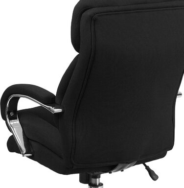 Офісне крісло Flash Furniture Hercules, ергономічне, з високою спинкою, м'яке сидіння, підлокітники, чорний текстиль
