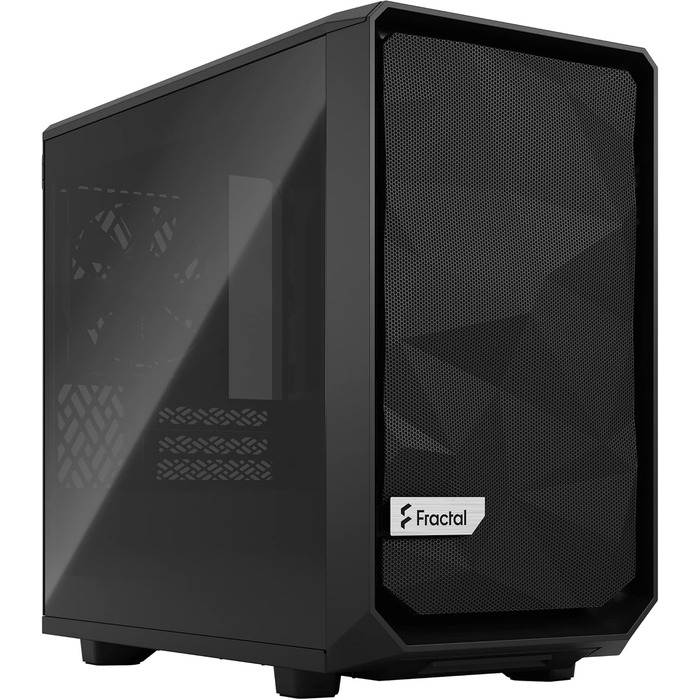 Корпус Fractal Design Meshify 2 Nano Black TG Dark Tint, скляна панель, чорний, компактний формат, для ігрового ПК