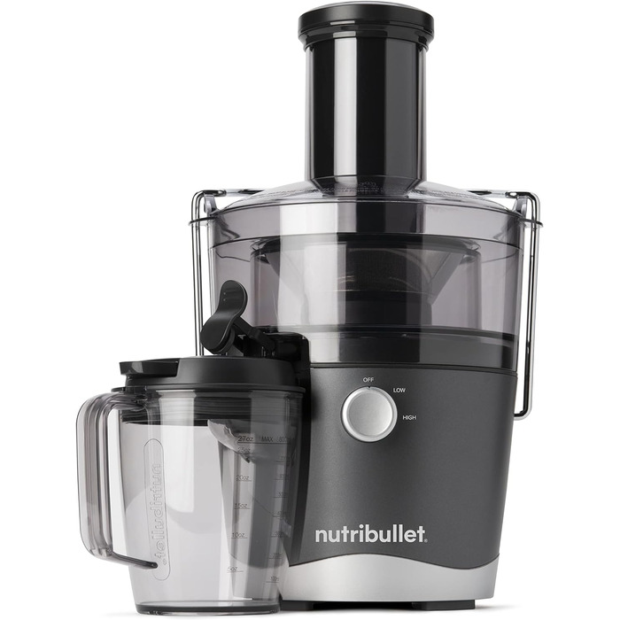 Соковитискач nutribullet NBJ100G для овочів та фруктів, холодного віджиму, 1,5 л, легке очищення, чорний, 2022