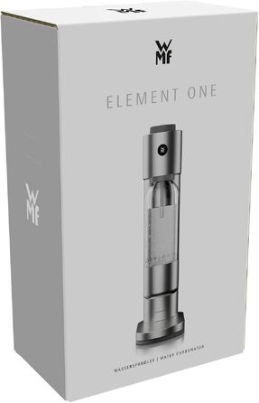 Автоматичний сифон для води WMF Element One зі сталі, газифікатор води з 3 рівнями насичення, сріблястий