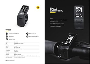 Дисплей Enerpower SW102 для Tongsheng TSDZ2, 6-контактний, IP65, 150 см кабель