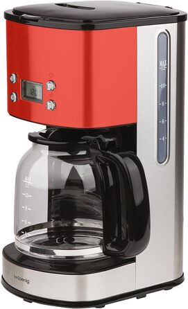 Кавоварка крапельна H.Koenig MG30, 1,5 л, 12-20 чашок, LCD, програмована, червона