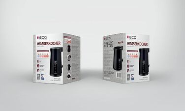 Електрочайник ECG RK 1893 Digitouch Black, 2200 Вт, 1,7 л, LED-дисплей
