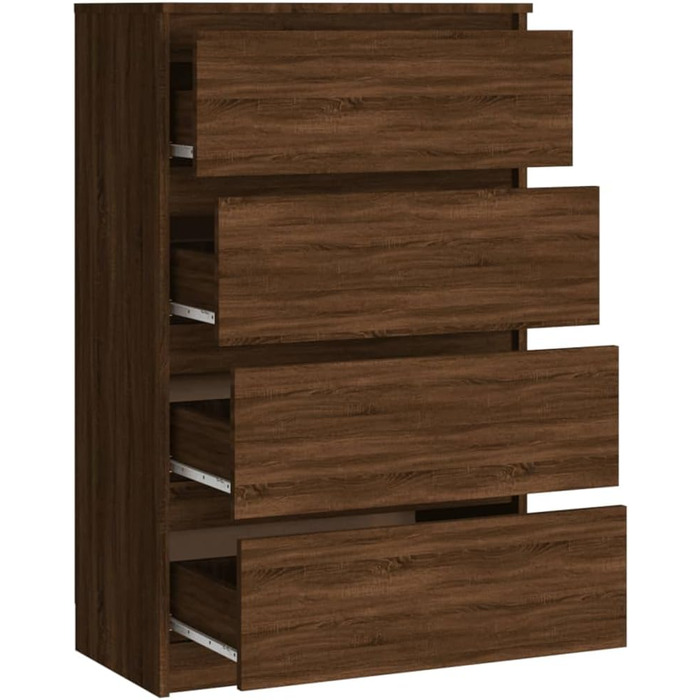 Комод vidaXL з 4 шухлядами, бетонно-сірий, 60x35x98,5 см, сучасний, деревостружкова плита, для вітальні, з великим місцем для зберігання