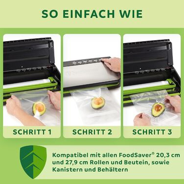 Вакууматор для продуктів Foodsaver FFS005X з вбудованим відсіком для рулонів, режимом для делікатних продуктів та набором пакетів