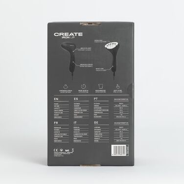 Вертикальна парова праска для подорожей IRON UP Schwarz, швидкий нагрів, компактна, з захистом від перегріву, для всіх типів тканин