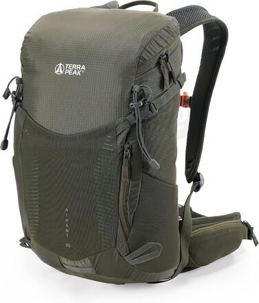 Рюкзак Terra Peak Airant з вентильованою спинкою, 20л, оливковий, туристичний, з поясом, тримачем для питної системи та дощовиком